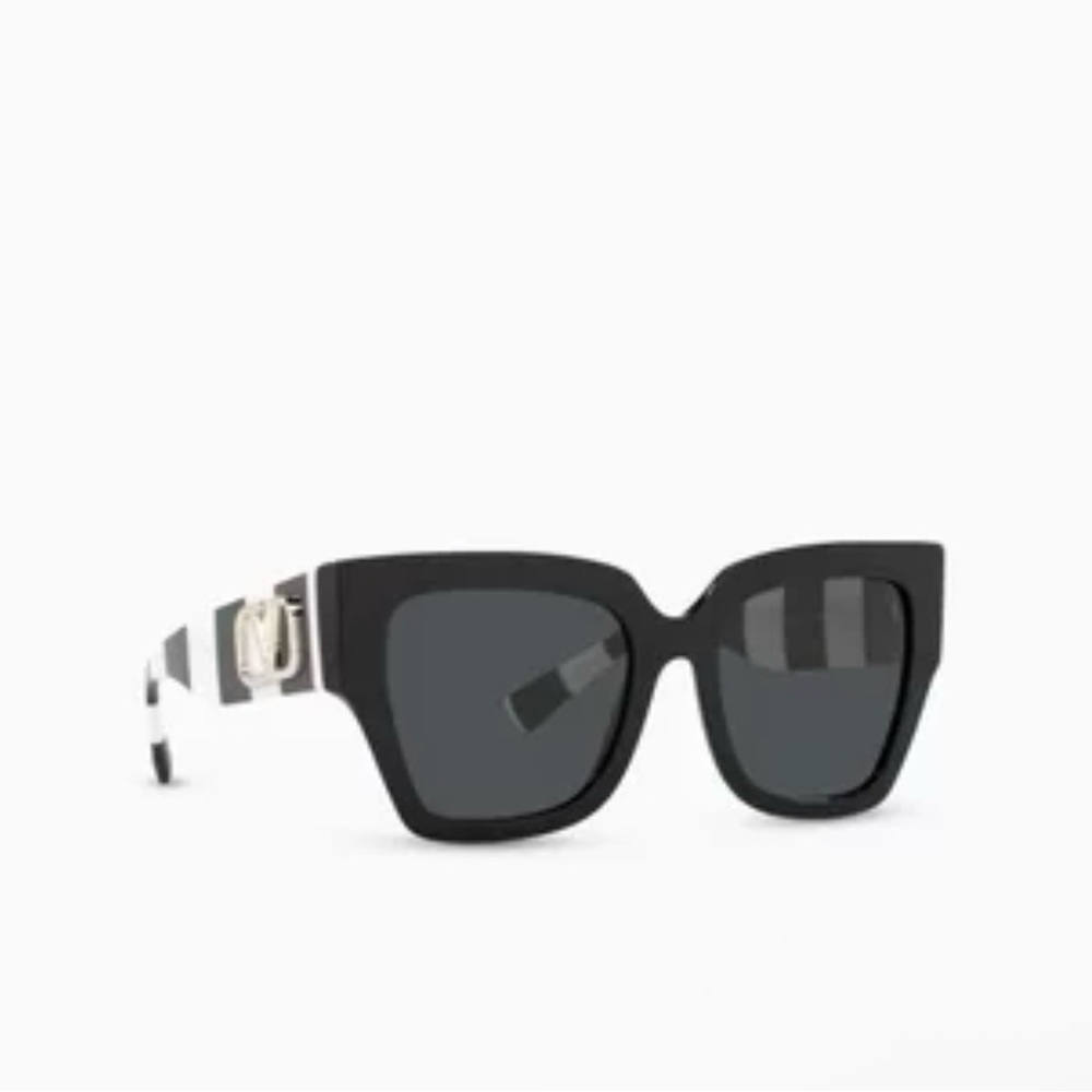Valentino Garavani VLogo Black and White Oversized Sunglasses